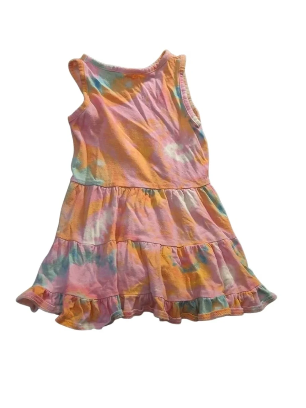 Crewcuts Tie-Dye Tiered Sundress in Pink, Orange & Blue(144)